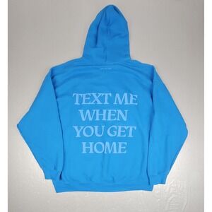 Lonely Ghost Hoodie Women XL Blue Text Me When You Get Home Sweatshirt